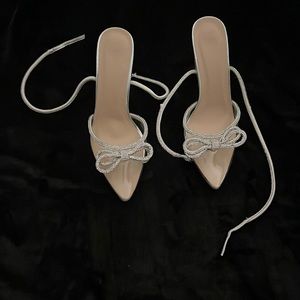 Fashion nova bow sparkle heels